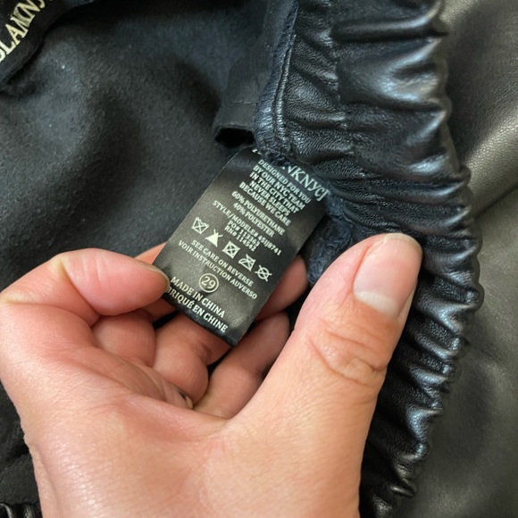 BlankNYC Black Faux Leather Shorts Two pockets high waist 29 NWOT - Picture 5 of 5